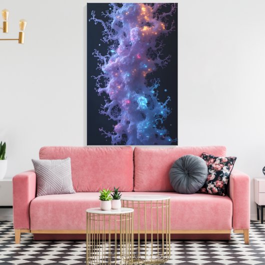 神秘的オーガニック構造3D描写 キャンバスプリント (インサイチュ (リビング))