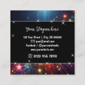 神秘的カラフルなスカイネブラドリップレインスターズ スクエア名刺 (裏面)