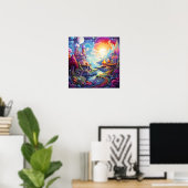 神秘的カラフルファンタジー ポスター (ホームオフィス)