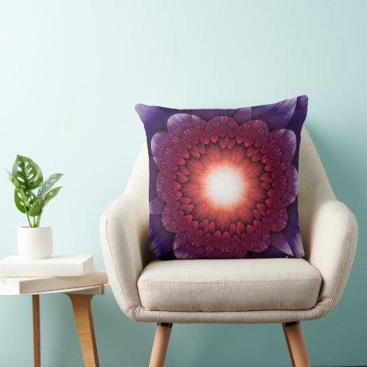 神秘的カラフルフローラオーナメント クッション (椅子)