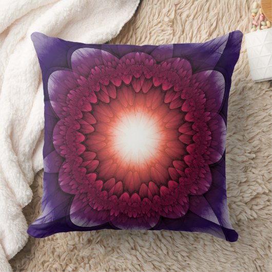 神秘的カラフルフローラオーナメント クッション (ブランケット)