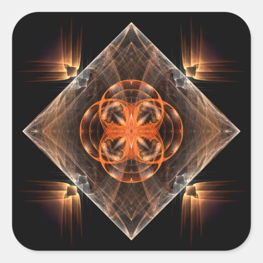 神秘的クロスパターン スクエアシール (正面)