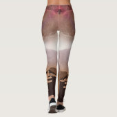 神秘的グラデーションブラック宇宙銀河系ジュピタースパークルズ レギンス (裏面)