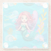 神秘的サイレンデザイン ガラスコースター (裏面)