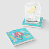 神秘的サイレンデザイン ストーンコースター (横)