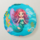 神秘的サイレンデザイン ラウンドクッション (正面)