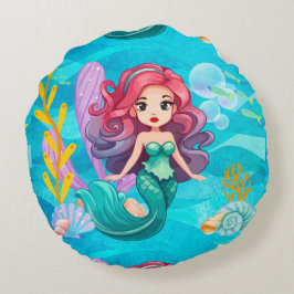 神秘的サイレンデザイン ラウンドクッション