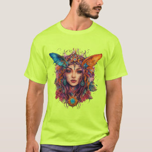 神秘的スピリットインクスケッチ鮮やか- Tattoo Tシャツ