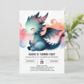 神秘的ドラゴン誕生日デジタル 招待状 (スタンド正面)