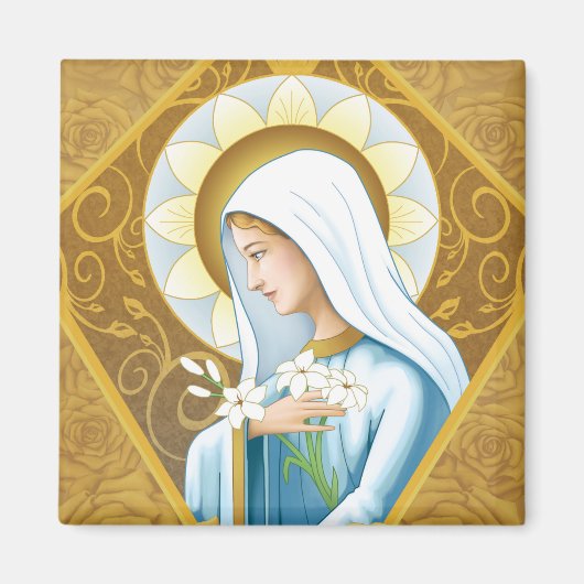 神秘的バラ マグネット (正面)