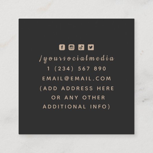 神秘的パタモダンーンエネルギーヒーラー精神培地 スクエア名刺 (裏面)