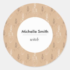 神秘的パーソナライズされたボヘミアンクラシックラウンドステッカー ラウンドシール