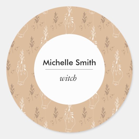 神秘的パーソナライズされたボヘミアンクラシックラウンドステッカー ラウンドシール (正面)