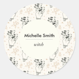 神秘的パーソナライズされたボヘミアンクラシックラウンドステッカー ラウンドシール
