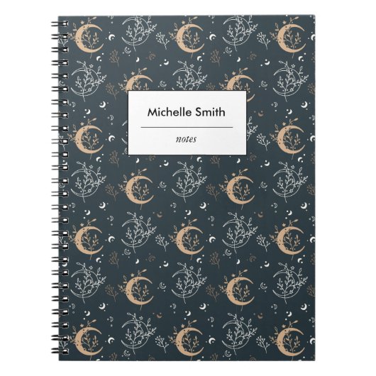 神秘的パーソナライズされたボヘミアン ノートブック (正面)