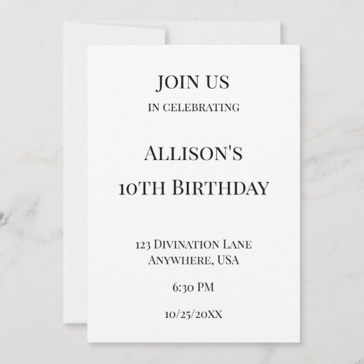 神秘的パーソナライズされた白黒タロットカード 招待状 (裏面)