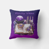 神秘的パープルクリスタルとタロットインスパイアデザイン クッション (裏面)