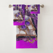 神秘的パープルクリスタルとタロットインスパイアデザイン バスタオルセット (インサイチュ)