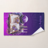 神秘的パープルクリスタルとタロットインスパイアデザイン バスタオルセット (ハンドタオル)