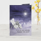 神秘的パープルスカイやる気を起こさせることわざクリスマス カード (黄色い花)