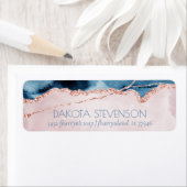 神秘的ブランディング |ティール(緑がかった色)ブルーメイヴ赤面ピンクアゲート ラベル (インサイチュ)