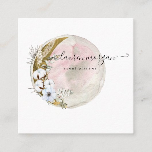 神秘的ボヘミアンエレガントムーン スクエア名刺 (正面)