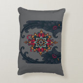 神秘的マンダラエレファントアート アクセントクッション (裏面(縦))