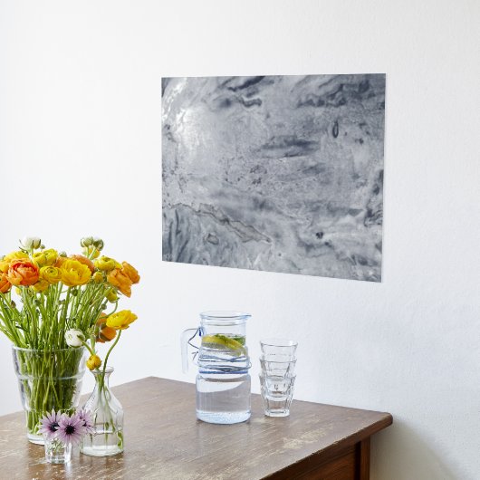 神秘的ミストシルバーフォイルプリント 箔ポスター (レイダウン (キッチン))