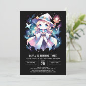 神秘的モダンな魔法使い誕生日 招待状 (スタンド正面)