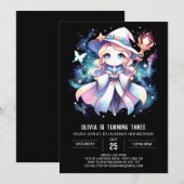 神秘的モダンな魔法使い誕生日 招待状 (正面/裏面)