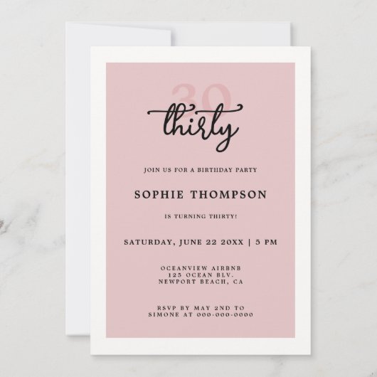 神秘的モダンタロットフォーチュン30歳の誕生日パーティー 招待状 (裏面)