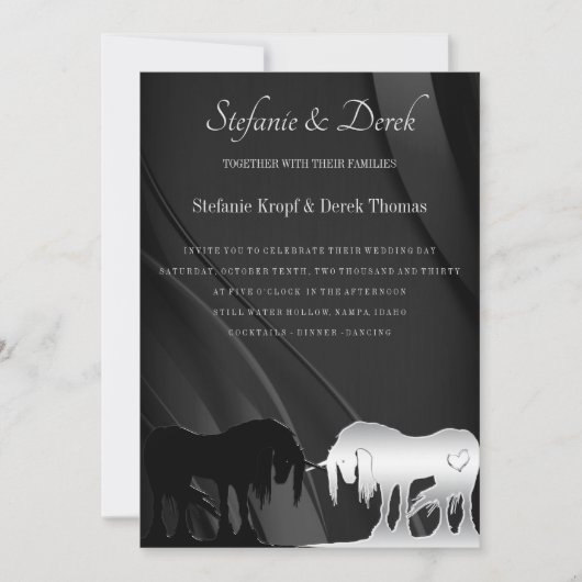 神秘的ユニコーン結婚式招待状 招待状 (正面)