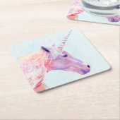 神秘的ユニコーン スクエアペーパーコースター (アングル)