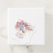 神秘的ユニコーン |ピンクのフローラガールベビーシャワー フェイバータグ (インサイチュ)