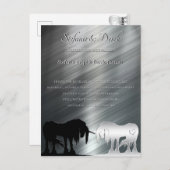 神秘的ユニコーン(メタリックライン) ポストカード (正面/裏面)