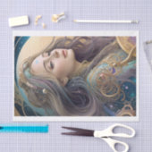 神秘的ユニークな女性デコペティッシュペーパー 薄葉紙 (クラフト)