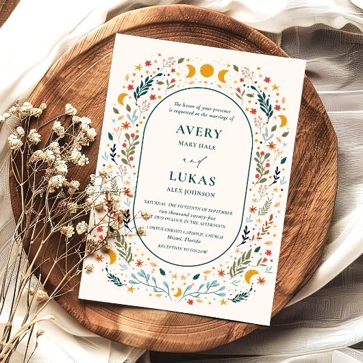 神秘的ヴィンテージウェディング招待状 招待状