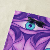 神秘的予測できなな紫の模様の青い目 ビーチタオル (インサイチュ)