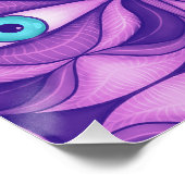 神秘的予測できなな紫の模様の青い目 ポスター (コーナー)