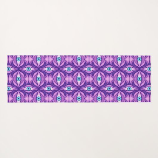 神秘的予測できなな紫の模様の青い目 ヨガマット (裏面(横))