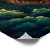 神秘的威厳のあるな森の中の狼 ポスター (角)