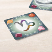 神秘的山羊座〔占星術の〕十二宮図コースターセット スクエアペーパーコースター (アングル)