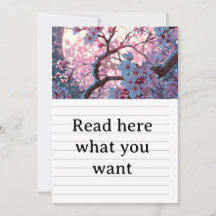 神秘的桜と満月のウェディング・インビ