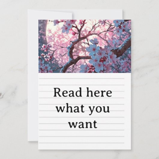 神秘的桜と満月のウェディング・インビ 招待状 (正面)