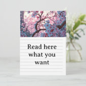 神秘的桜と満月のウェディング・インビ 招待状 (スタンド正面)