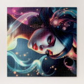 神秘的白熱［赤熱］光を放つな女性ポートレートジグソーパズル ジグソーパズル (横)