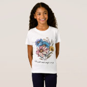 神秘的白熱［赤熱］光を放つな庭園花 Tシャツ (正面フル)