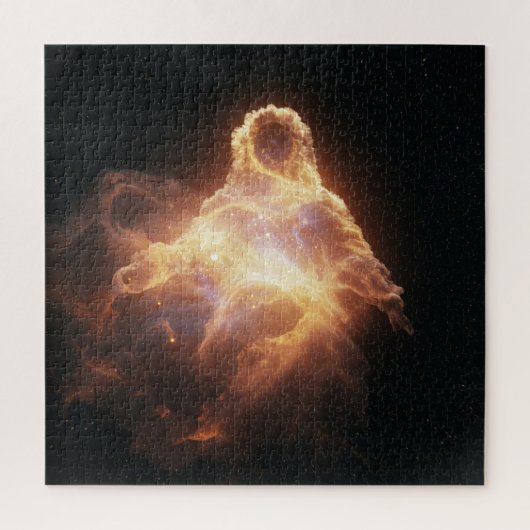 神秘的白熱［赤熱］光を放つな未知の闇の中の火の霊 ジグソーパズル (縦)