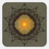 神秘的白熱［赤熱］光を放つオーナメント スクエアシール (正面)