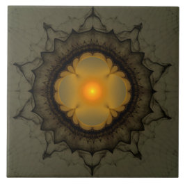 神秘的白熱［赤熱］光を放つオーナメント タイル